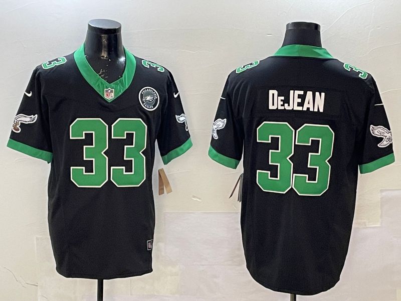 Men Philadelphia Eagles 33 DeJean Black Retro three generations 2025 Nike Limited NFL Jersey style 2